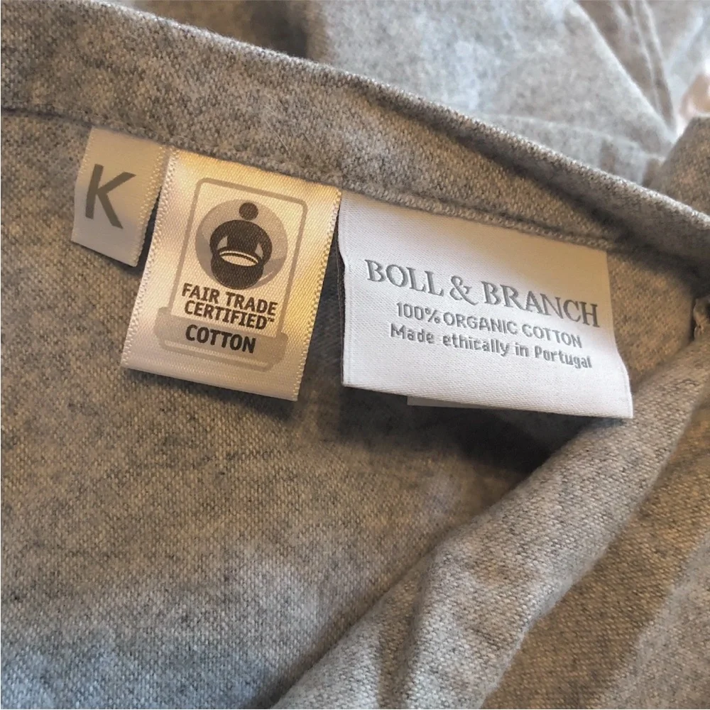 Boll & Branch Heathered Gray Organic Cotton Flannel King Duvet Cover & Sham Set
